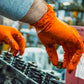 Ammex Gloveworks Heavy Duty Orange Nitrile Disposable Gloves Box of 100, 8 Mil