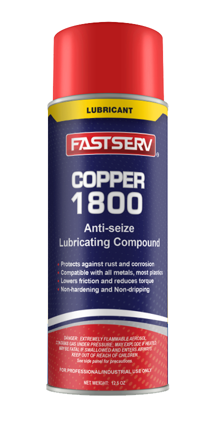Fastserv Copper 1800 Anti-Seize Lubricating Compound - 12 Oz Net Weight - Aerosol