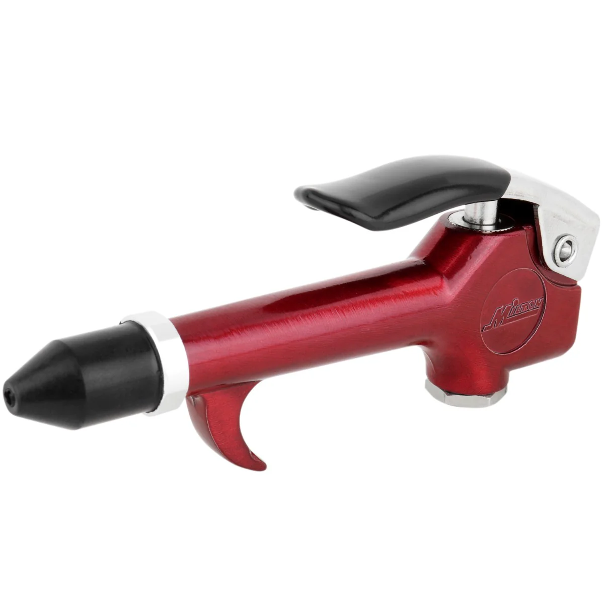 1/4” NPT Lever Blow Gun Tool - Rubber Tip Nozzle, Red