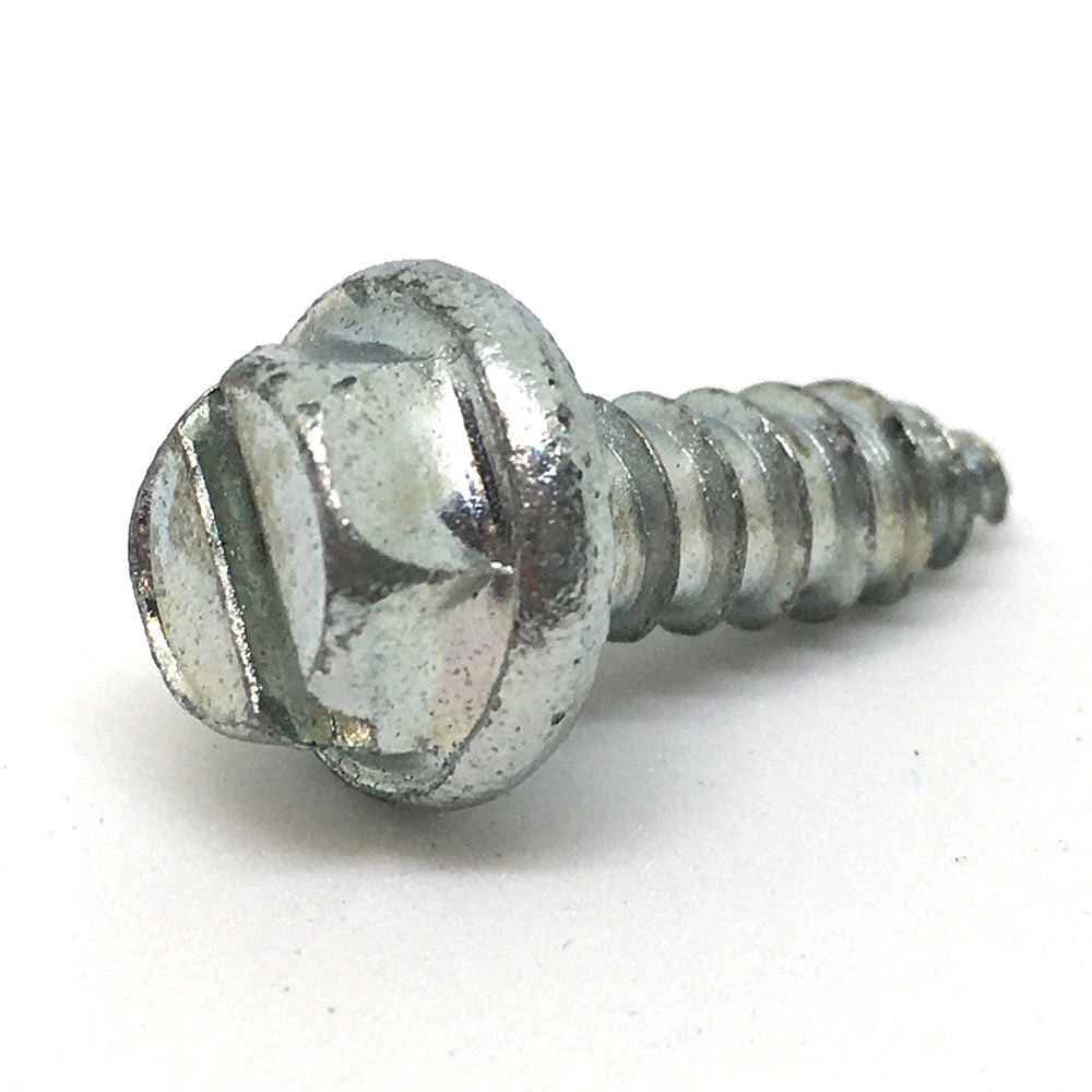 #8-18 x 1 Inch Slotted Hex Washer Head Crimptite Sheet Metal Screw Sms Zinc