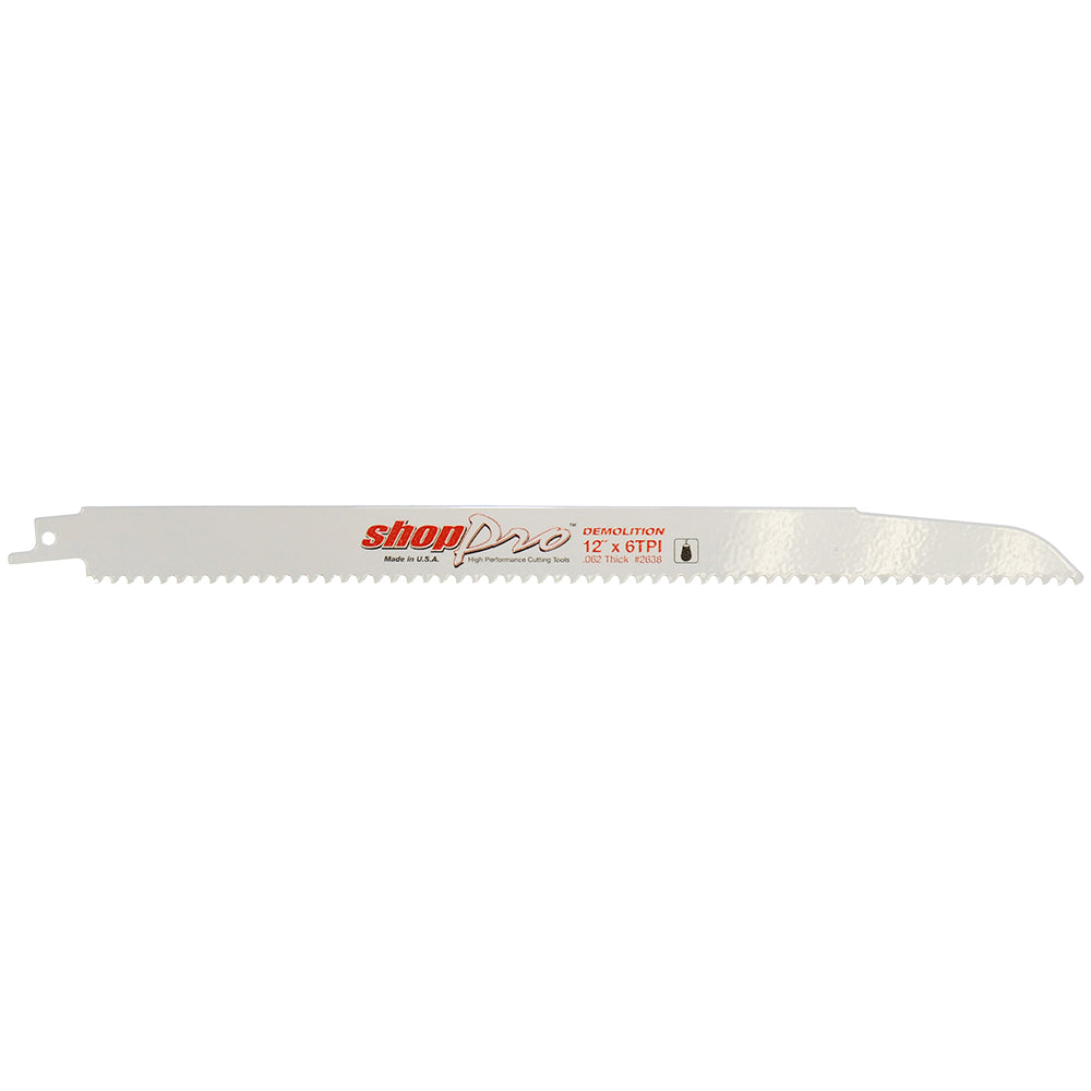 ShopPro 12 x 7/8 x .062 Demolition Reciprocating Saw Blade - 6 Tpi