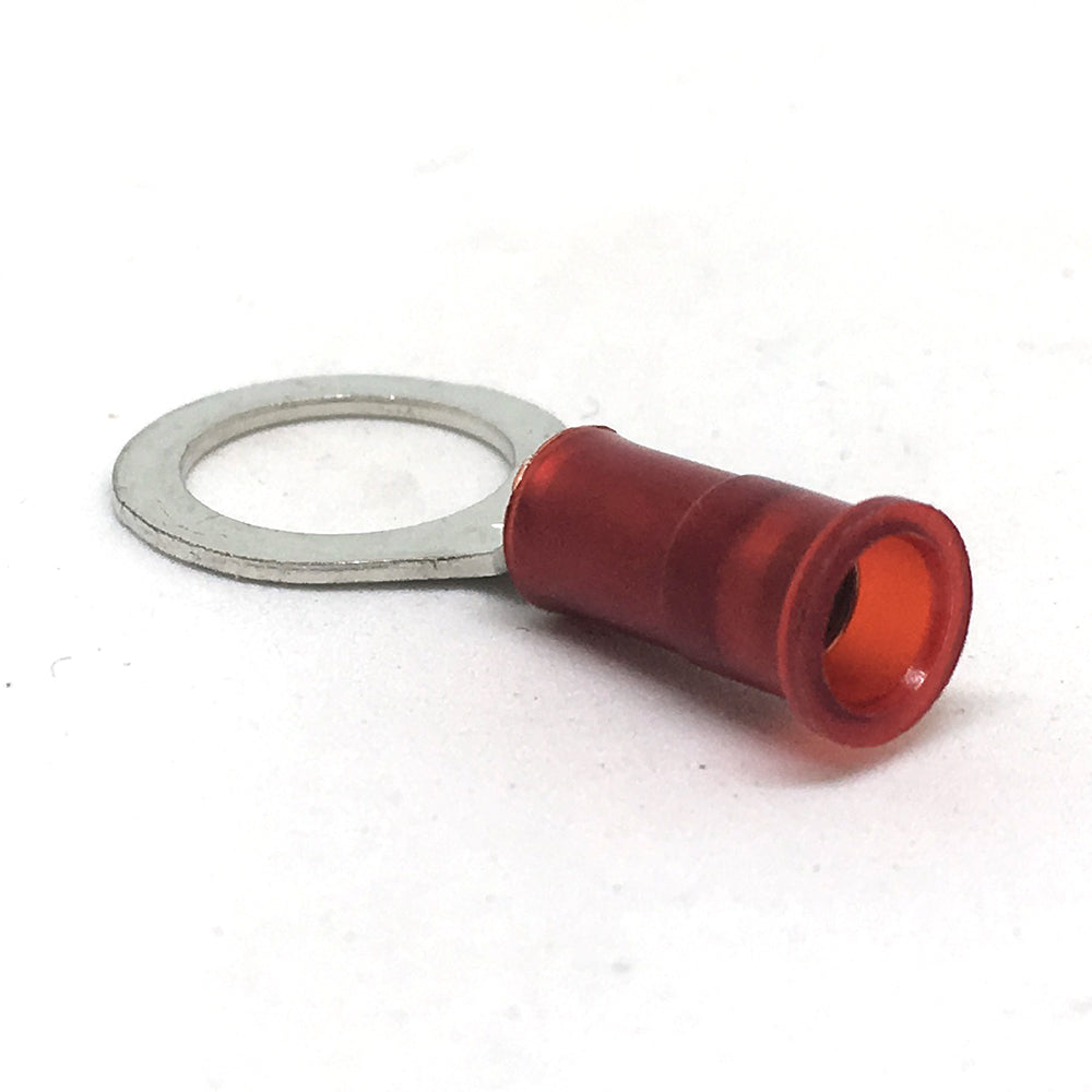 22-18 Gauge Nylon Insulated Ring Terminal Red 3/8 Inch Stud