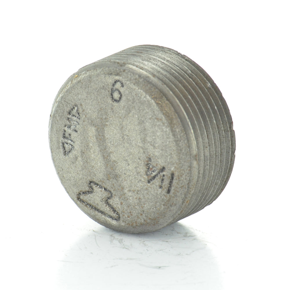 1-1/2 Inch Sch 40 Mnpt Black Welded Malleable Iron Square Head Pipe Plug