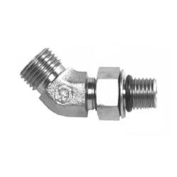 1" 5500 Psi Zinc Plated W Clr Trivalent Chrom Crbn Steel Male Boss O-Ring 45° Elbow To Flat Face O-Ring Male Boss O-Ring Adapt