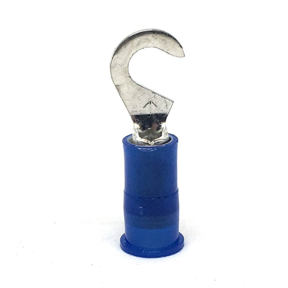 16-14 Gauge Nylon Insulated Hook Terminal Blue #8 Stud