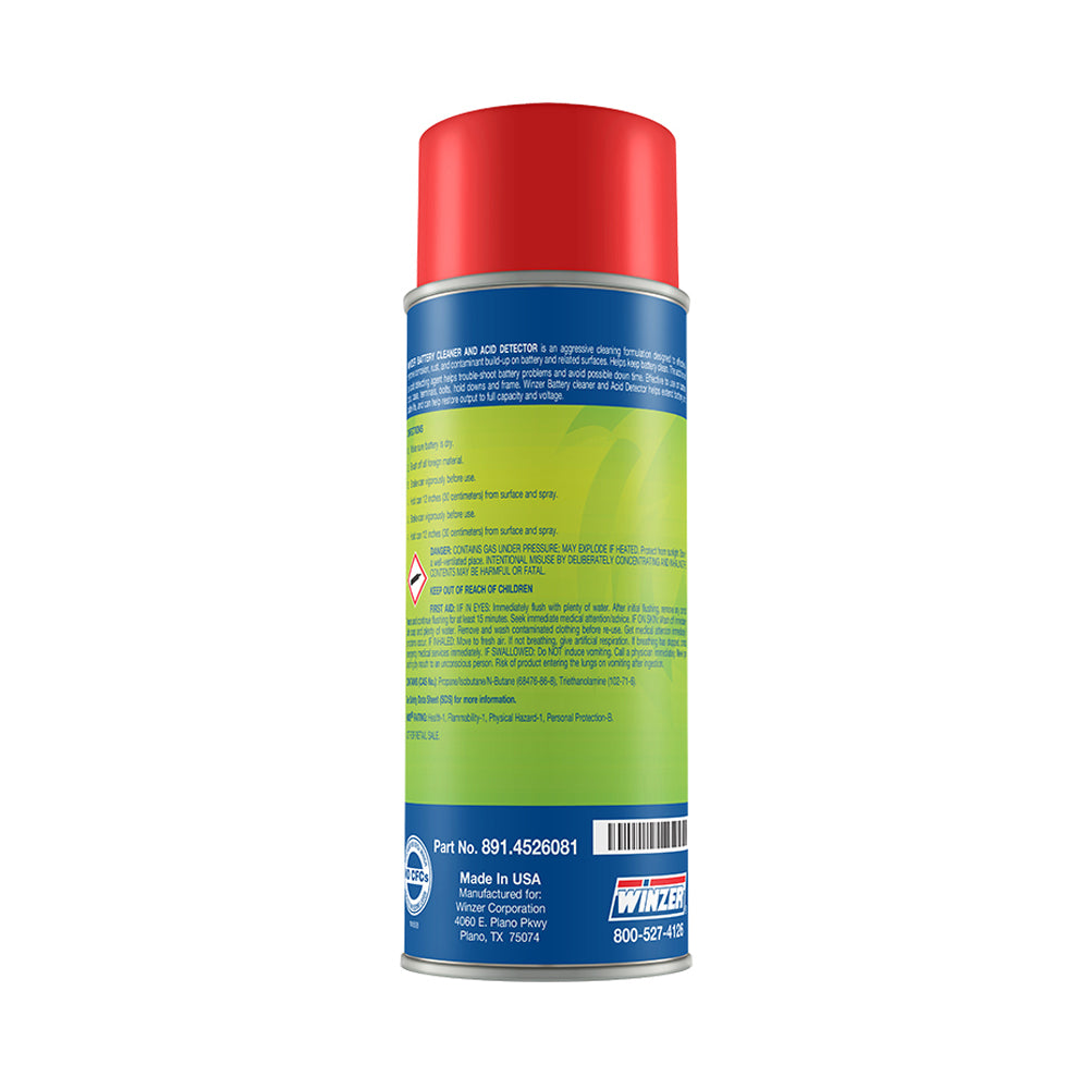Winzer Battery Cleaner & Acid Detector - 15 Oz Net Weight - Aerosol