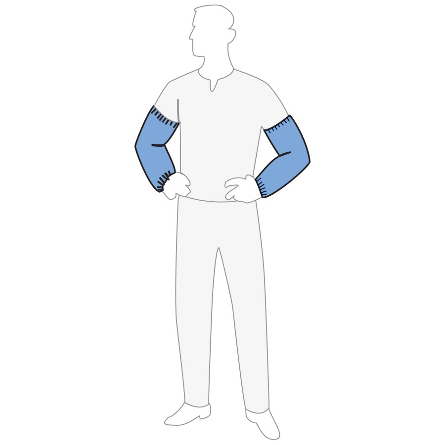 White 18" Medium Weight Polygard Food Safe, Latex Free Coating Sleeves - 500/CASE