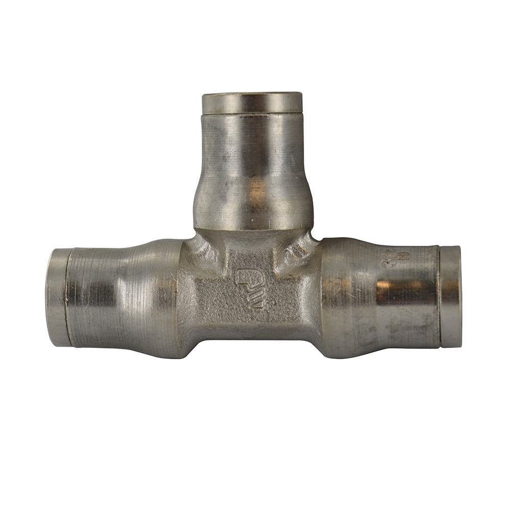 1/2 Inch Nickel Plated Brass Push-In Union Tee
