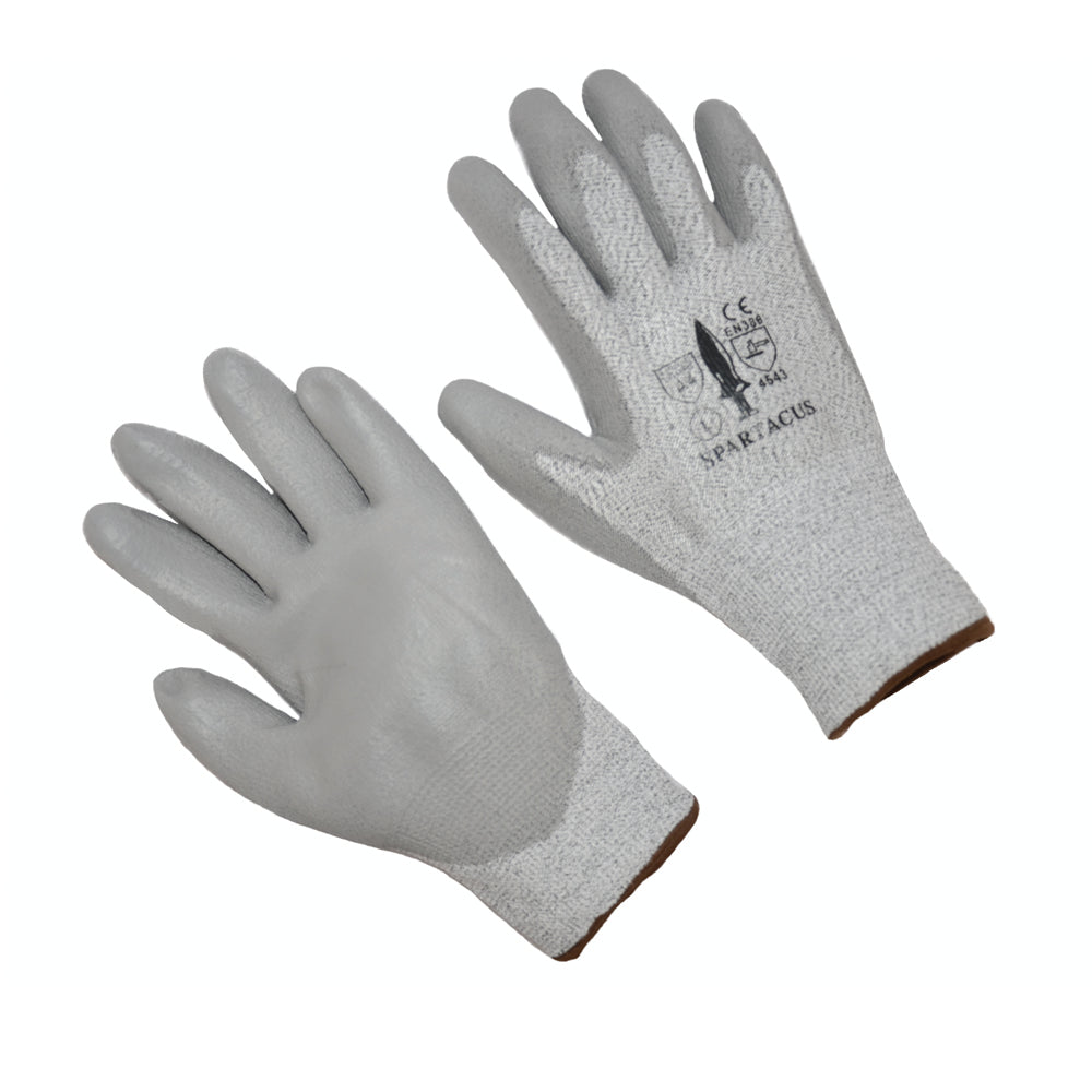 Salt-And-Pepper Polyurethane Coated Cut Resistant Gloves A4 Small - Clearance