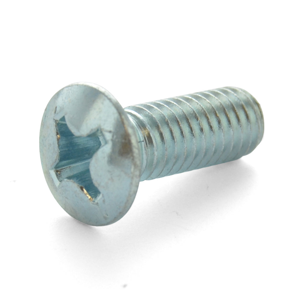 M6 x 1 x 40 mm Coarse Class 4.8 Zinc Plated Steel Phillips Drive Oval Countersunk Head Machine Screw
