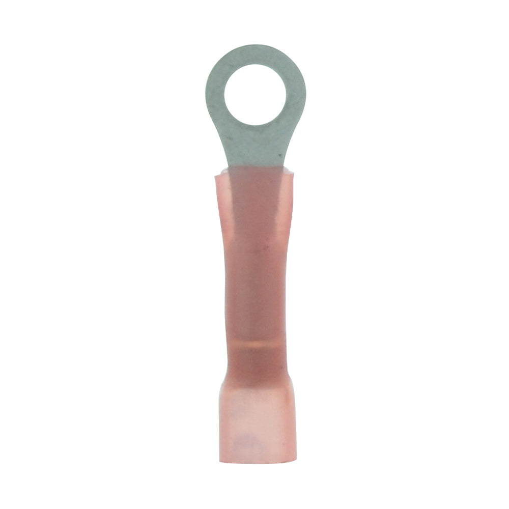 22-18 Gauge Lead Free Heat Shrink- Crimp & Solder Ring Terminal #10 Stud Red