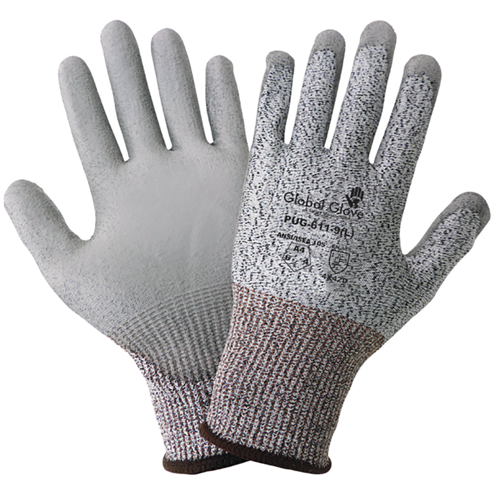 Salt-And-Pepper Polyurethane Coated Cut Resistant Gloves A4 X-Large