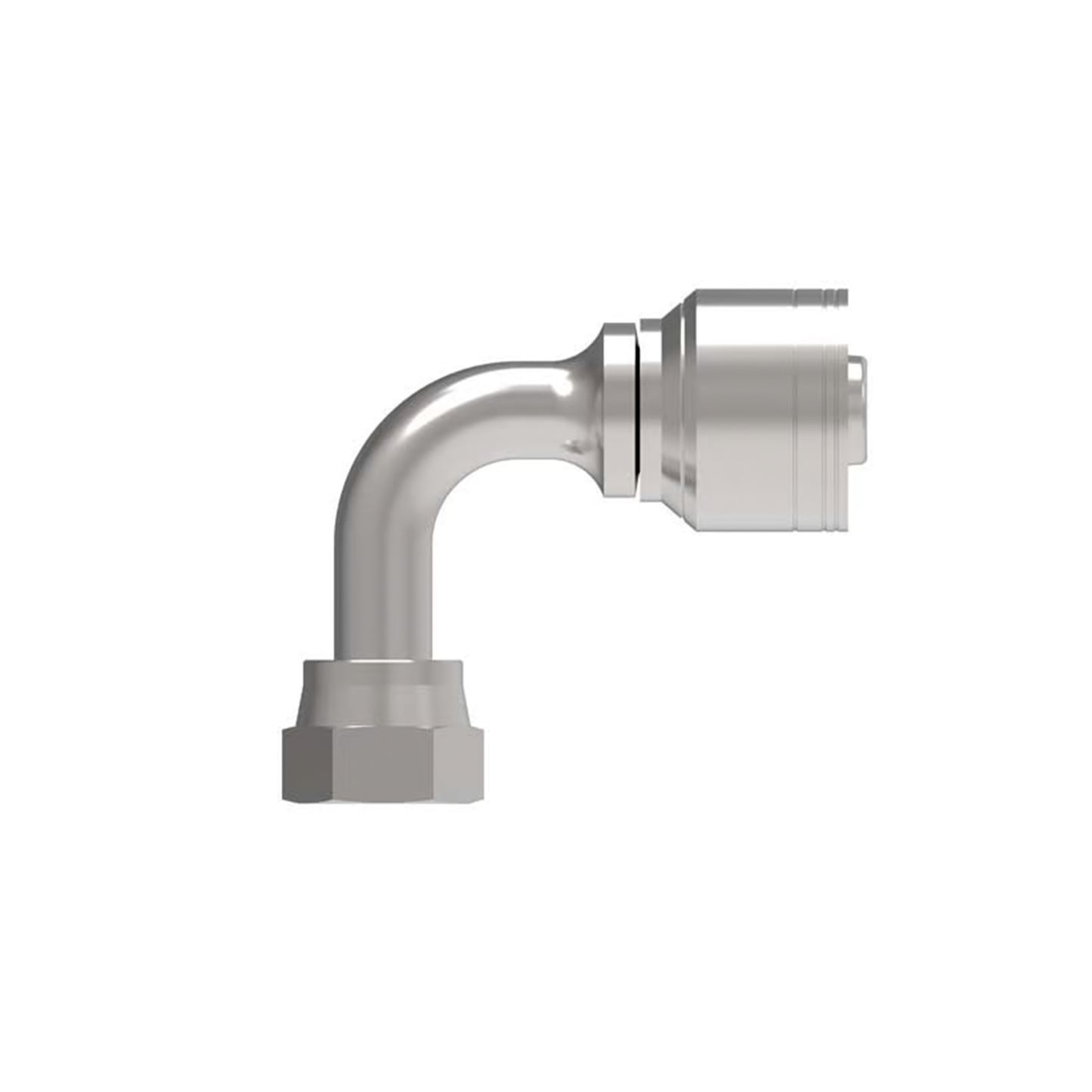 1/4 x 3/8 Female Flat Face O-Ring (FFOR) 90° Tube Elbow Medium Drop (04Z-J36)