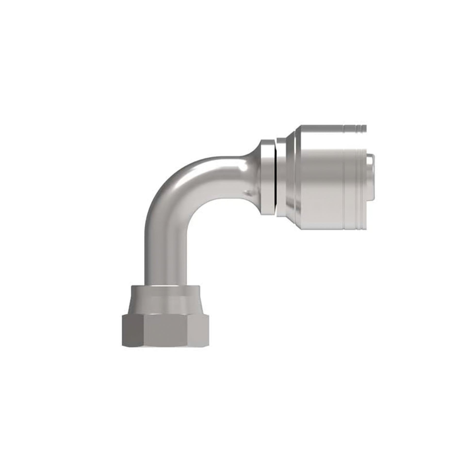 1/4 x 1/4 Female Flat Face O-Ring (FFOR) 90° Tube Elbow Medium Drop (04Z-J34)