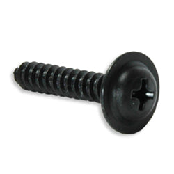 #6 x 1/2 Inch Black E-Coat Alloy Steel Phillips Flat Top Washer Head Tapping Screw
