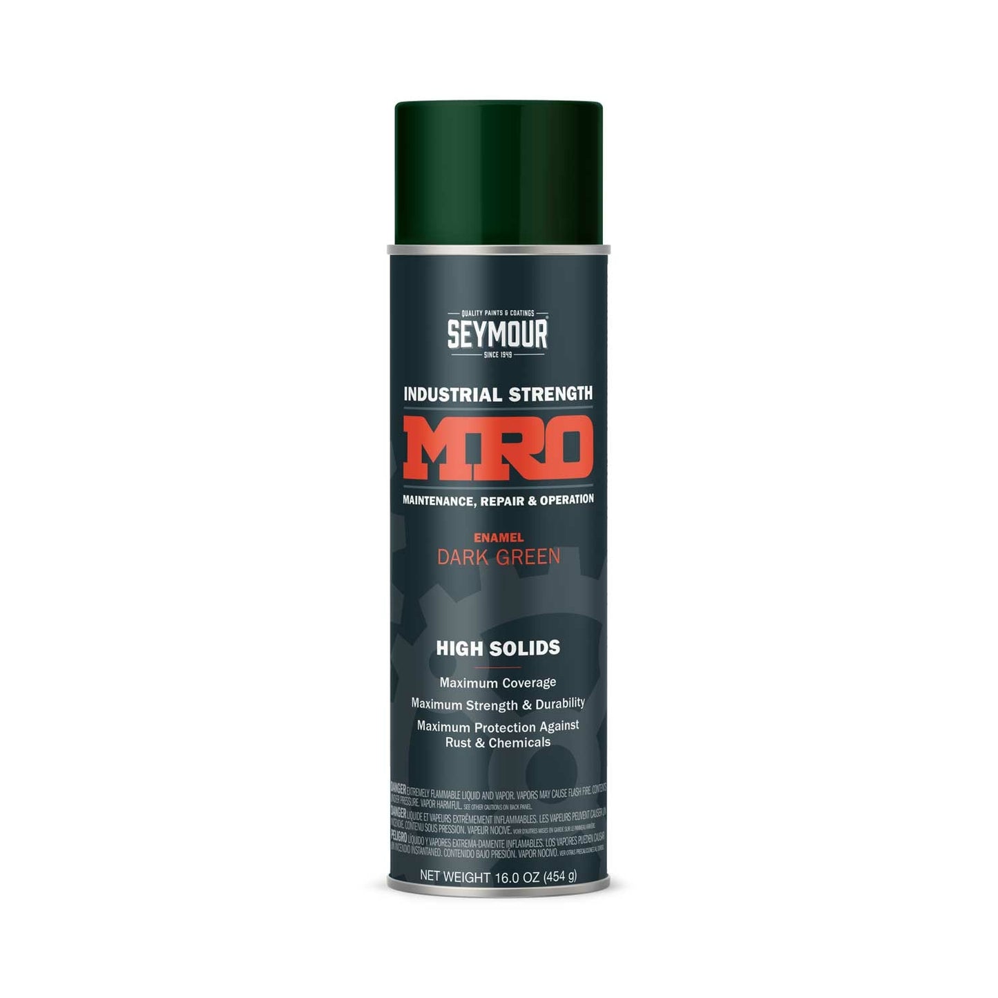 MRO Industrial High-Solids Spray Paint- Dark Green - 16 OZ. Net Fill Wt.