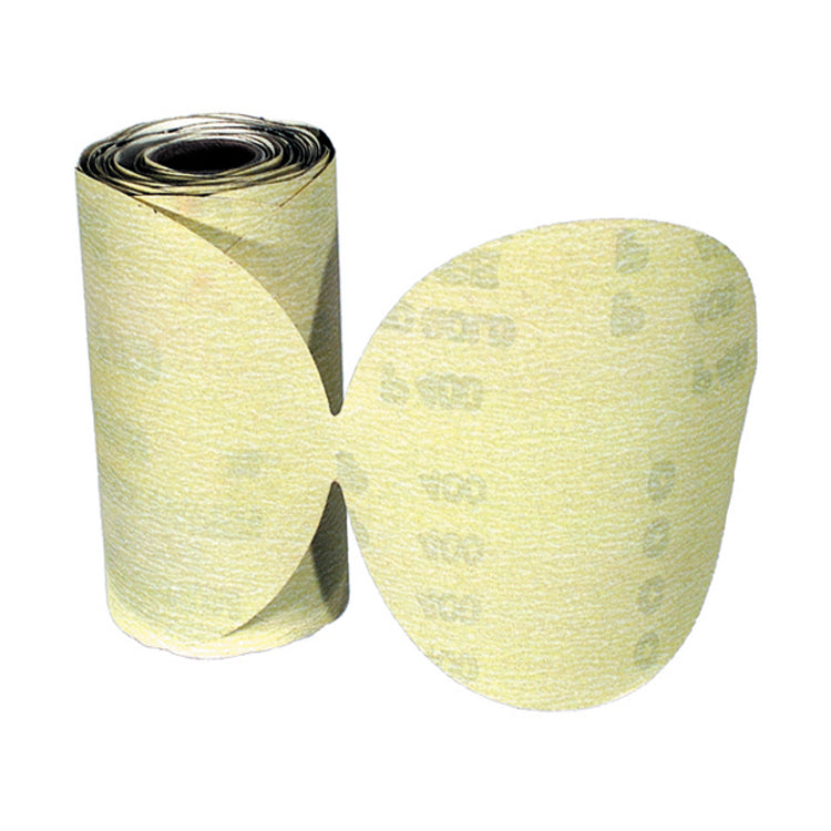 6 Inch Gold Aluminum Oxide Dri-Lube Resin Paper Stick-On Abrasive 320 Grit Roll Of 100
