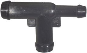 1/4 Inch X 3/8 Inch X 3/8 Inch Black PVC Vacuum And Washer Hose Reducer Tee