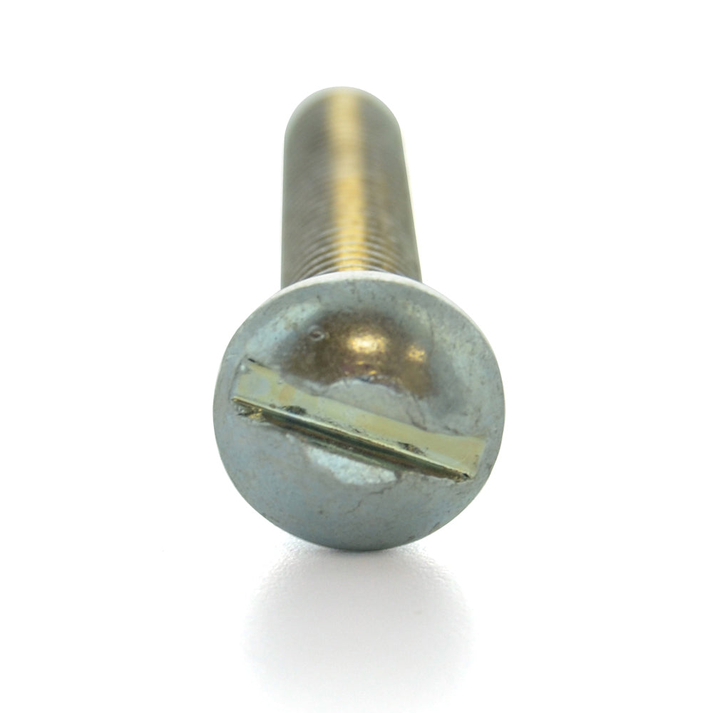 #8-32 x 1/4 Inch Coarse Zinc Plated Steel Slotted Drive Round Head Machine Screw