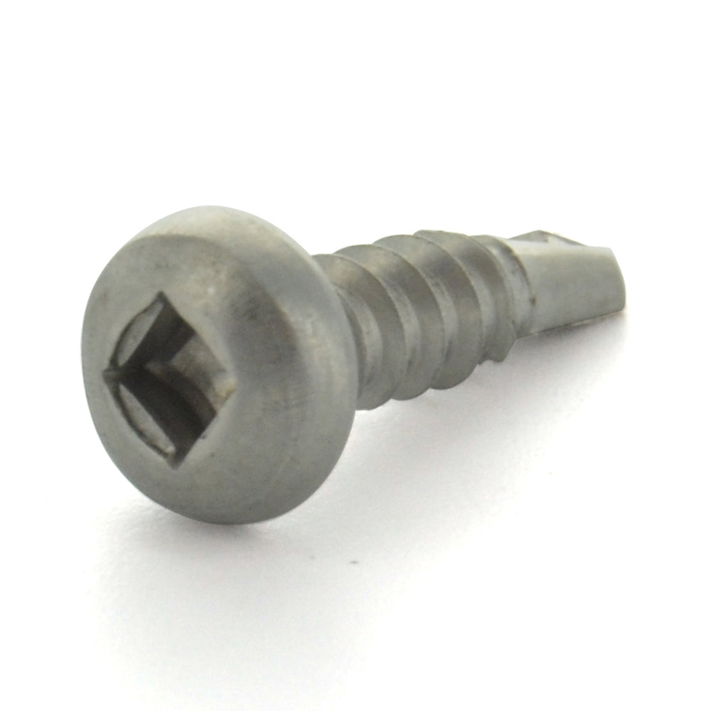 #6 x 1/2 Inch Passivated & Waxed 410 Stainless Steel #2 Point Pan Head Self-Drilling Tek Screw