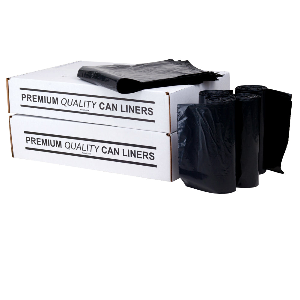 33X40 High Density Can Liner 19 Microns 33 Gallons Black 250 Per Case