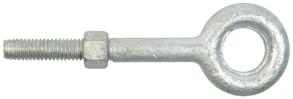 1-8 x 9 Inch Hot Dipped Galvanized Forged 1030 Carbon Steel Eye Bolt With Heavy Hex Nut