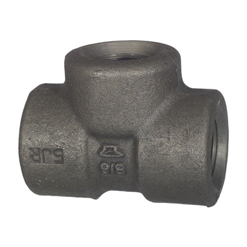 1-1/4 Inch Sch 160 Npt Black Forged Steel Straight Tee