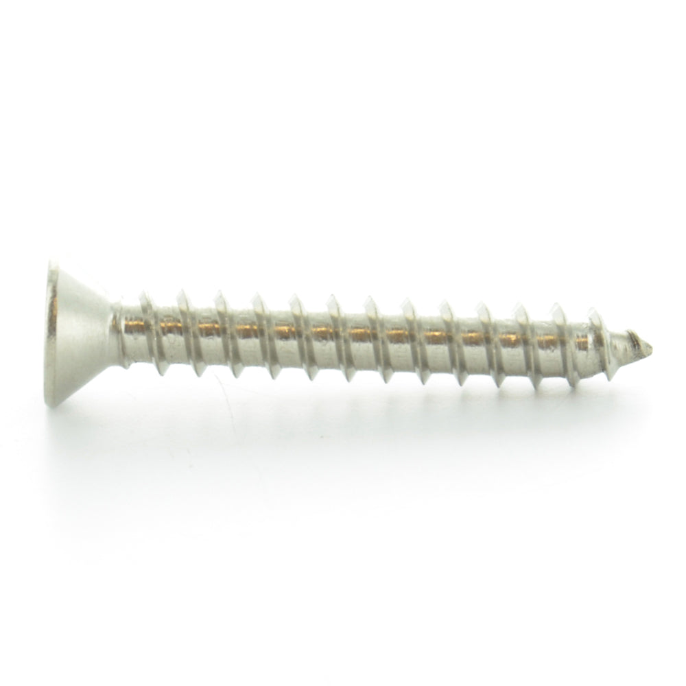 #4-24 x 1/4 Inch Plain 18-8 (A2) Stainless Steel Flat - Countersunk Head Type-A Self-Tapping Sheet Metal Screw