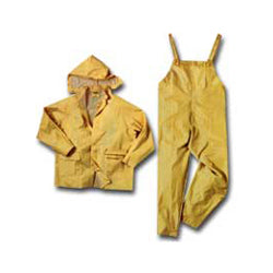 Yellow PVC/Polyester 3 Piece Rainsuit - Large