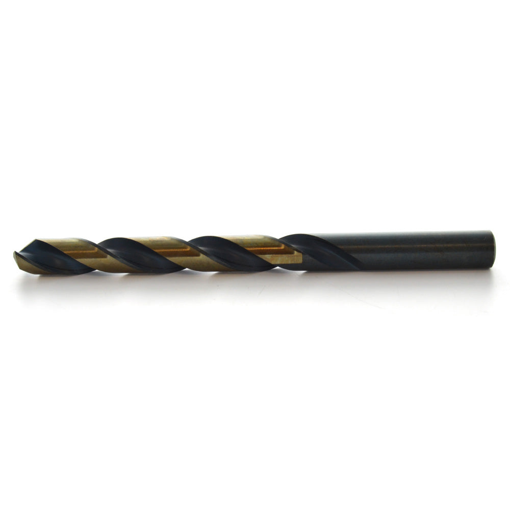 10.5 Mm 135 Degree Split Point Black And Gold Oxide High-Speed Steel (HSS) Heavy Duty Jobber Length Drill Bit