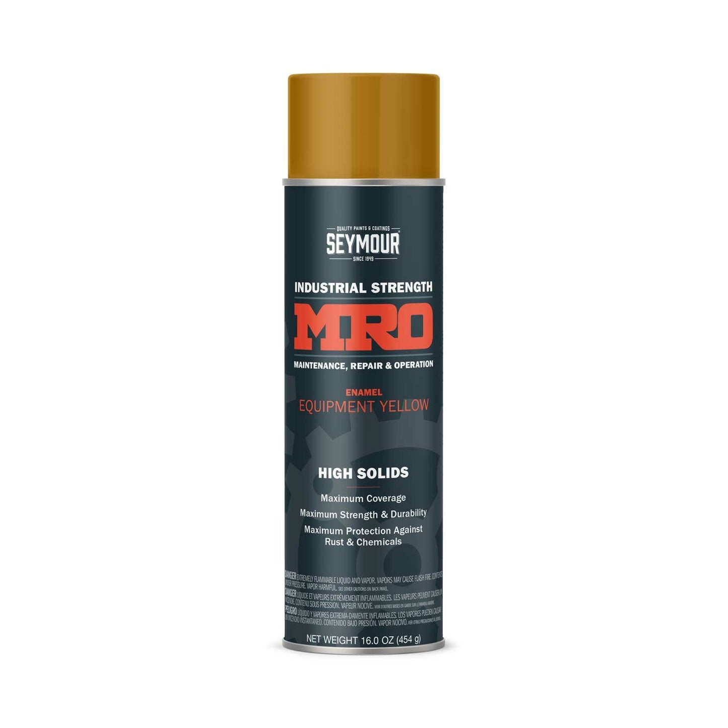 MRO Industrial High-Solids Spray Paint- New Equipment Yellow - 16 OZ. Net Fill Wt.