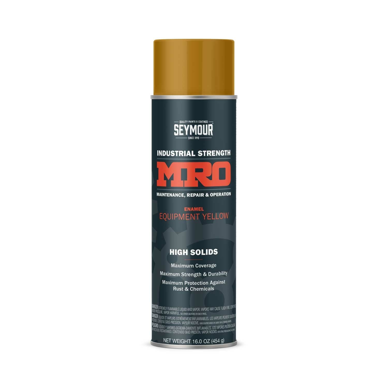 MRO Industrial High-Solids Spray Paint- New Equipment Yellow - 16 OZ. Net Fill Wt.