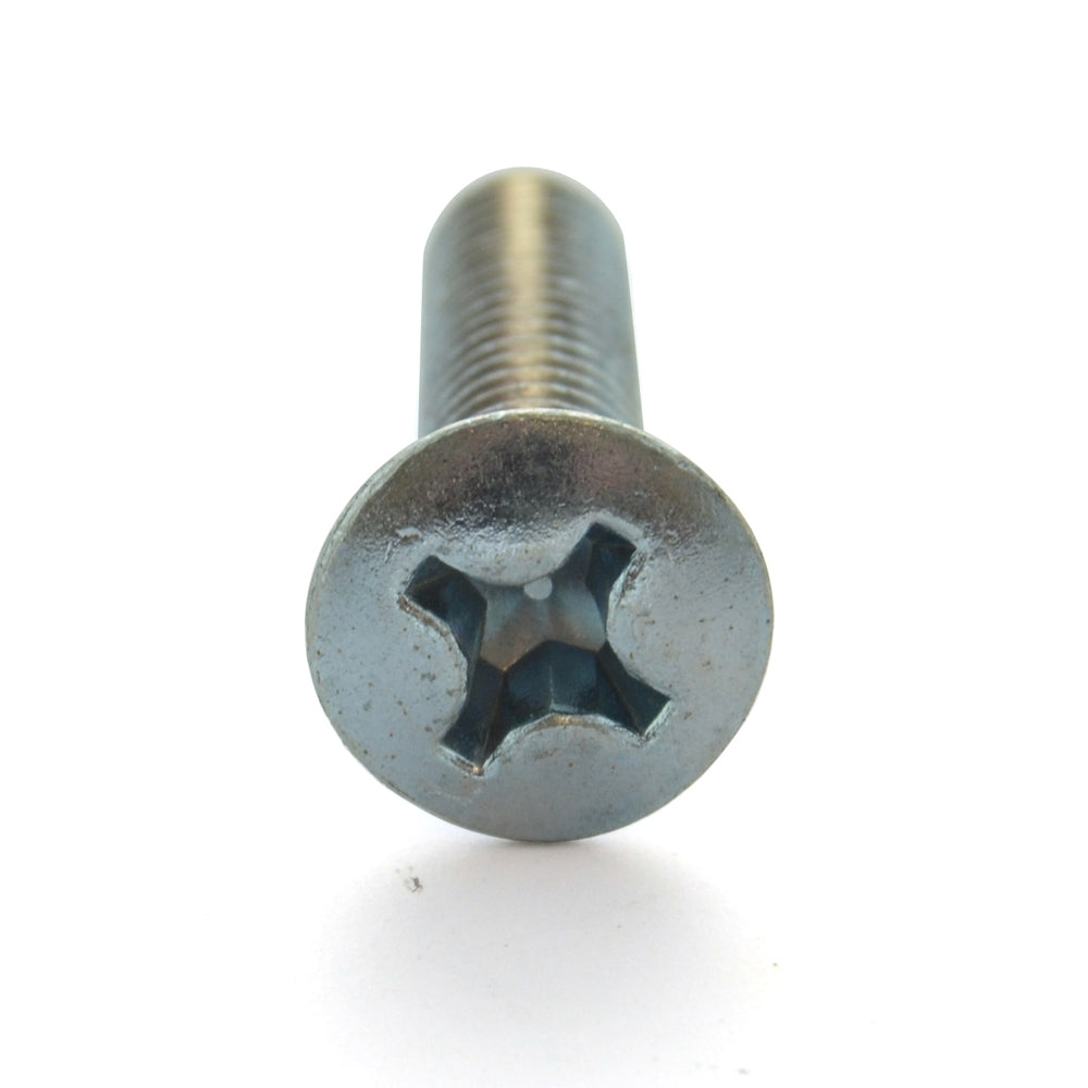 #4-40 x 1/2 Inch Coarse Zinc Plated Steel #1 Phillips Drive Oval Countersunk Head Machine Screw