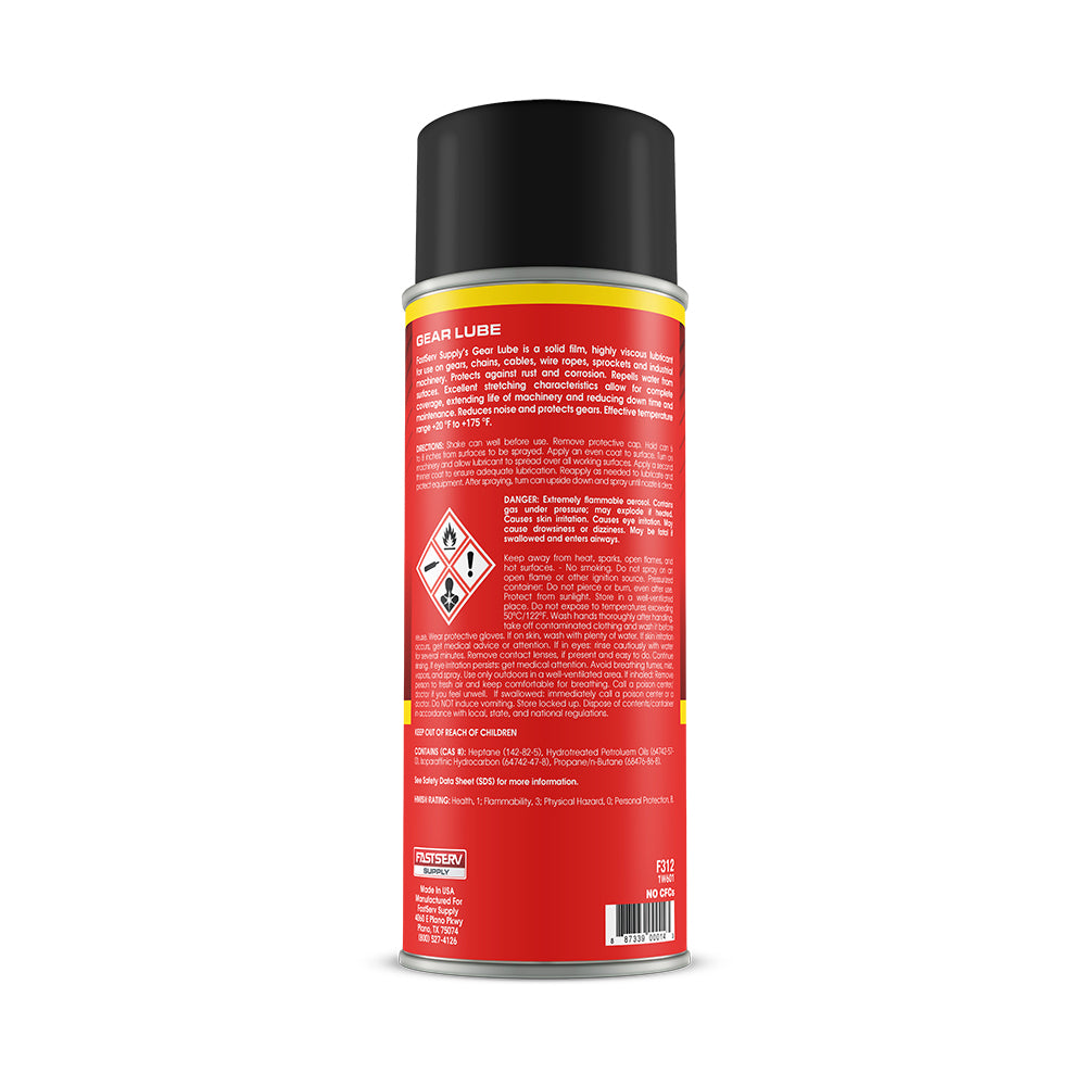 Fastserv Gear Lube - Gear- Chain- And Cable - 12 Oz Net Weight - Aerosol