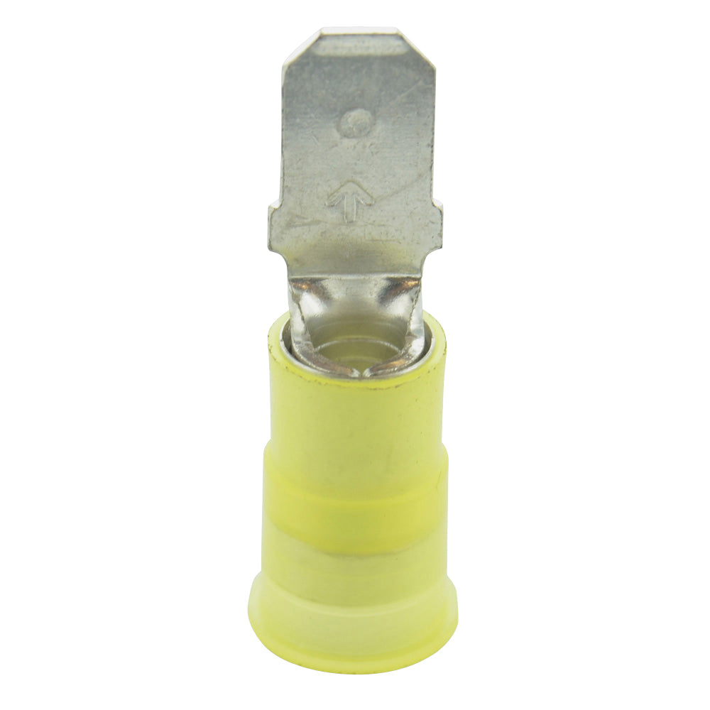 12-10 Gauge Male Quick Disconnect 1/4" Ultra-Tuff Nylon Insulated Yellow