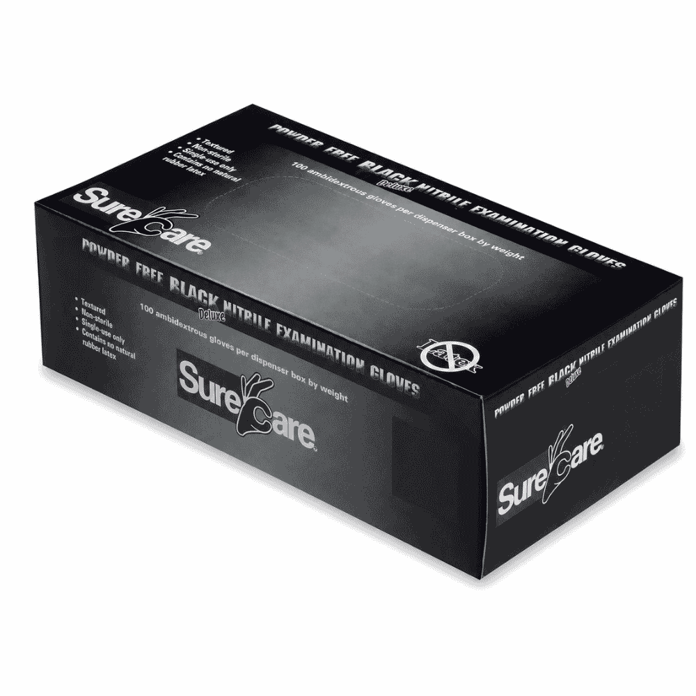 7MIL NITRILE BLACK DISPOSABLE GLOVES (100 COUNT BULK DISCOUNT PRICE) - CLEARANCE