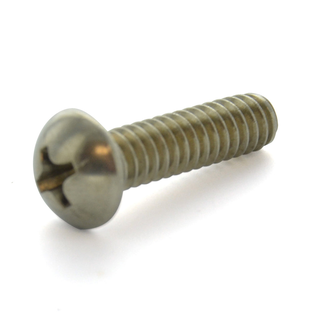 #4-40 x 1/2 Inch Coarse Plain 18-8 (A2) Stainless Steel #1 Phillips Drive Round Head Machine Screw