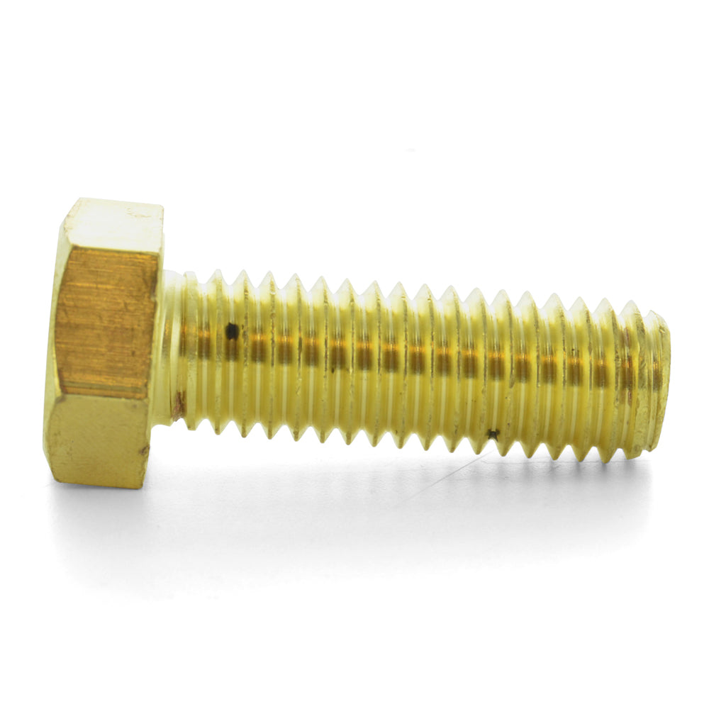 1/4-20 x 2 Inch Coarse Plain Brass Hex Head Cap Screw