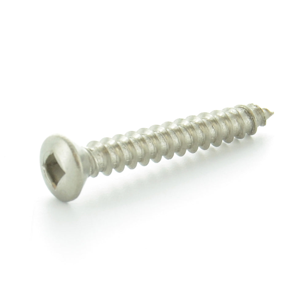 #8 x 2 Inch Plain 18-8 (A2) Stainless Steel Oval Head Type-Ab Self-Tapping Sheet Metal Screw