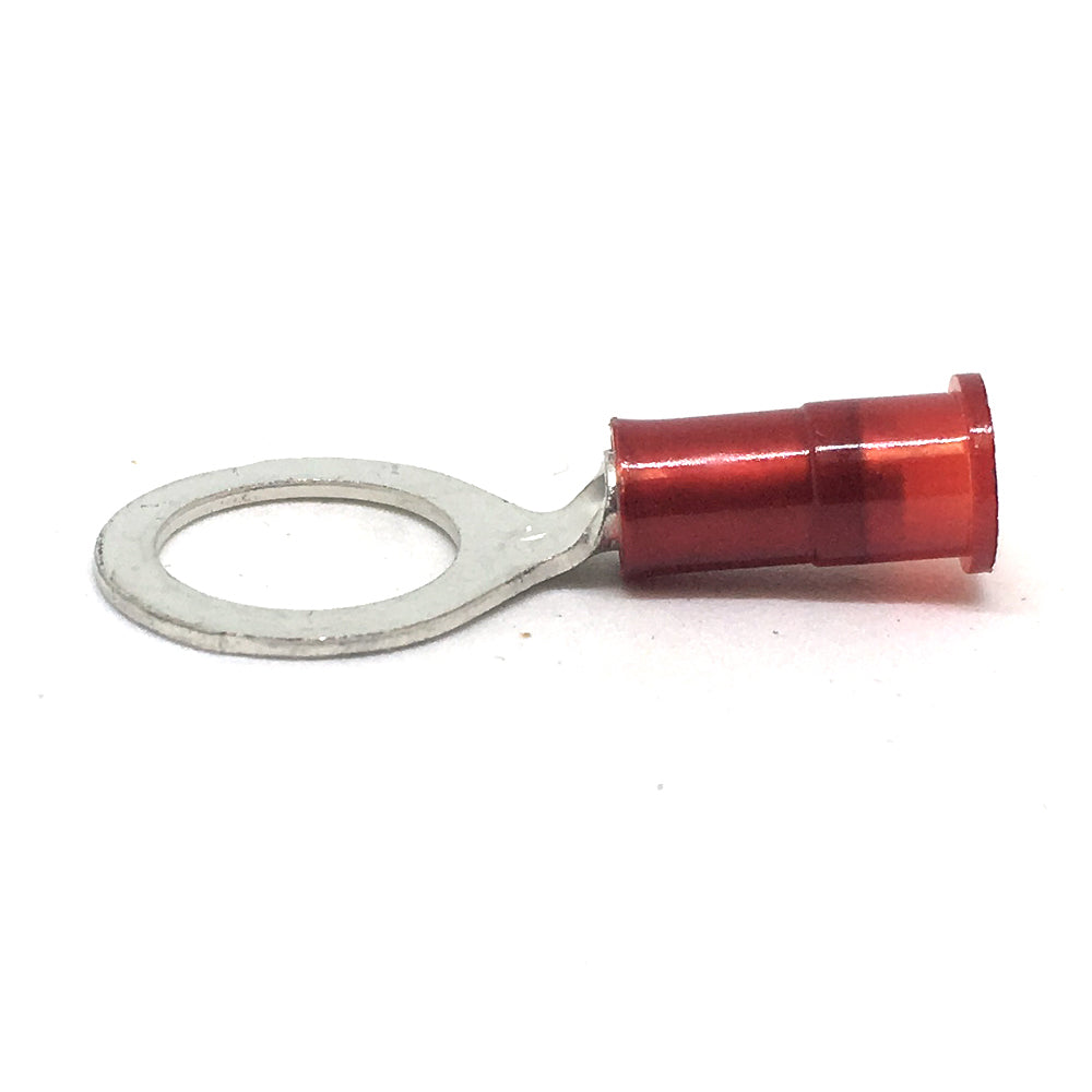 22-18 Gauge Nylon Insulated Ring Terminal Red 3/8 Inch Stud