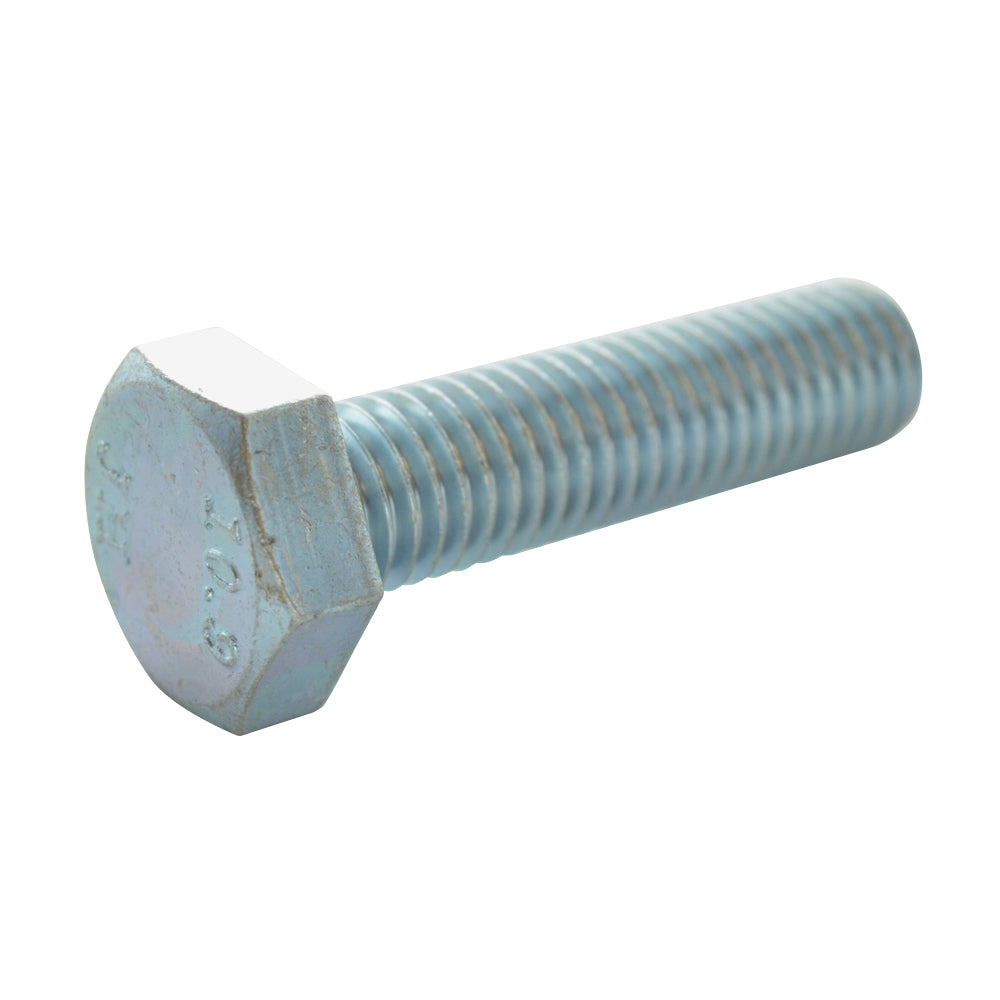 M10 x 1.5 x 80 mm Coarse Class 10.9 Zinc Plated Steel Hex Head Cap Screw.