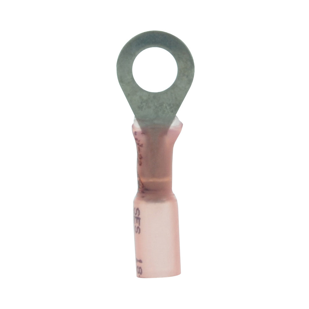 22-18 Gauge Lead Free Heat Shrink- Crimp & Solder Ring Terminal 1/4 Inch Stud Red