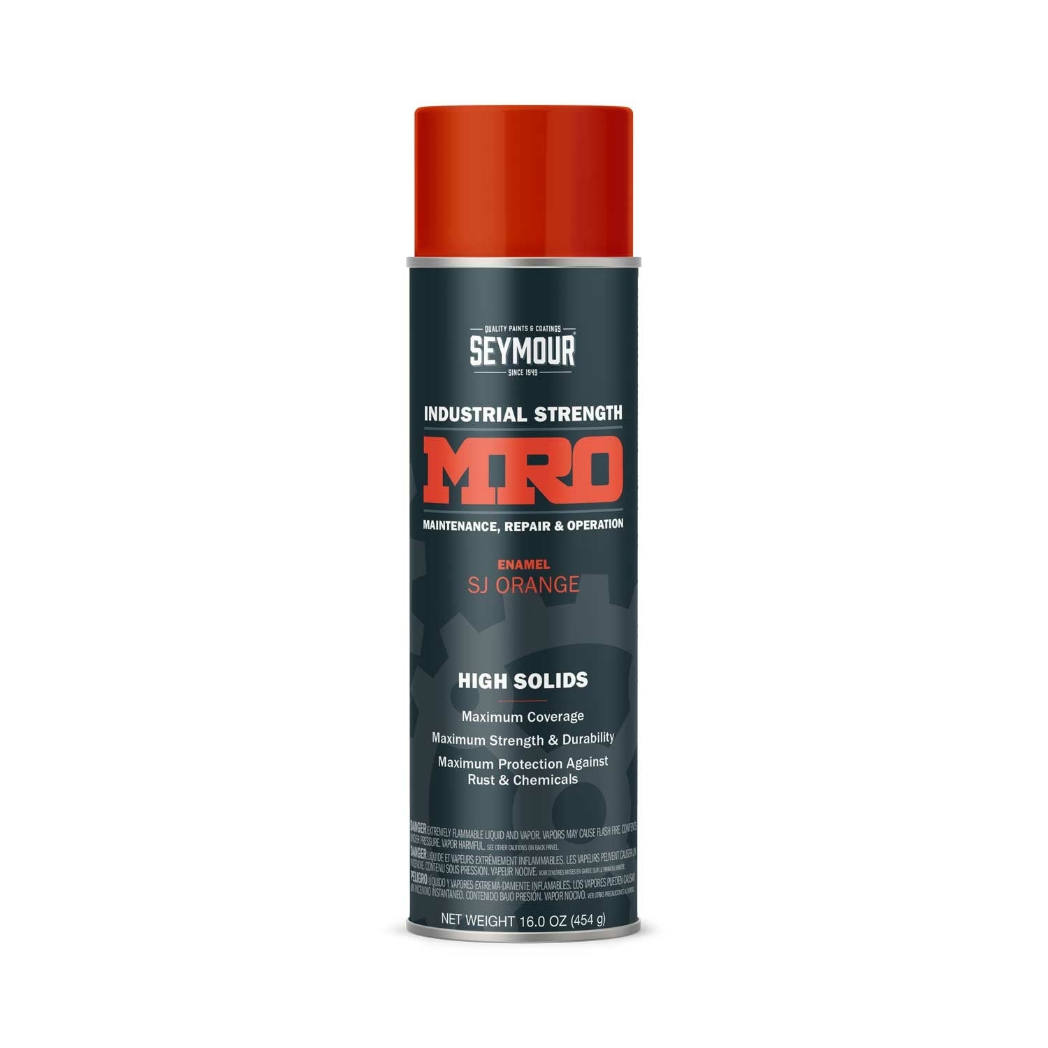 MRO Industrial High-Solids Spray Paint- SJ Orange - 16 OZ. Net Fill Wt.