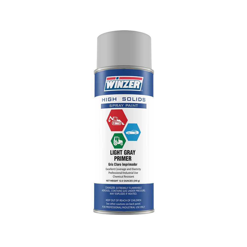 High Solids Flat Light Gray Primer Spray Paint 12 Oz Net Weight