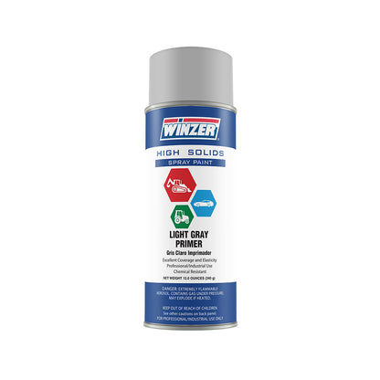 High Solids Flat Light Gray Primer Spray Paint 12 Oz Net Weight