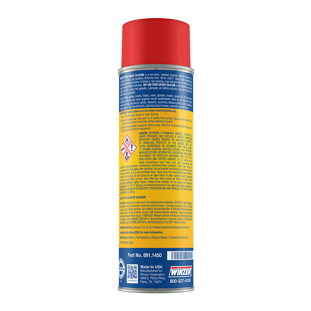 Winzer Mv-500 Multi-Viscosity Food Grade Silicone - 12.75 Oz Net Weight - Aerosol