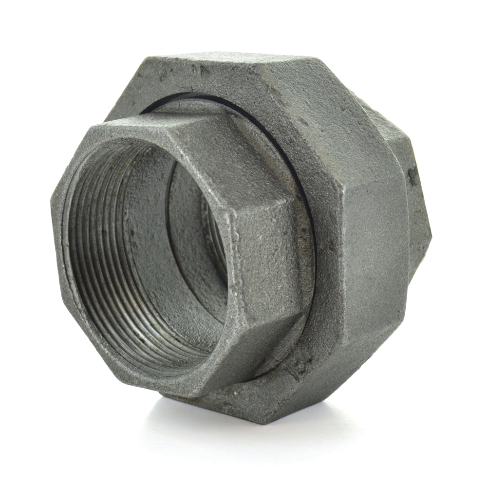 1/4" Schedule 40 Female NPT Black Malleable Iron Ground Joint Union
