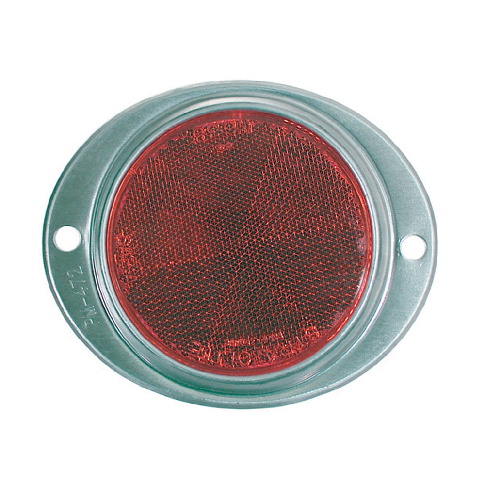 3 Inch Round Aluminum Oval Mount Reflector Red