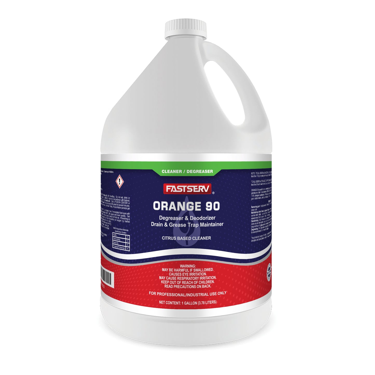 FastServ  Orange 90 Heavy-Duty Citrus Degreaser & Deodorizer - 1 Gallon Bottle