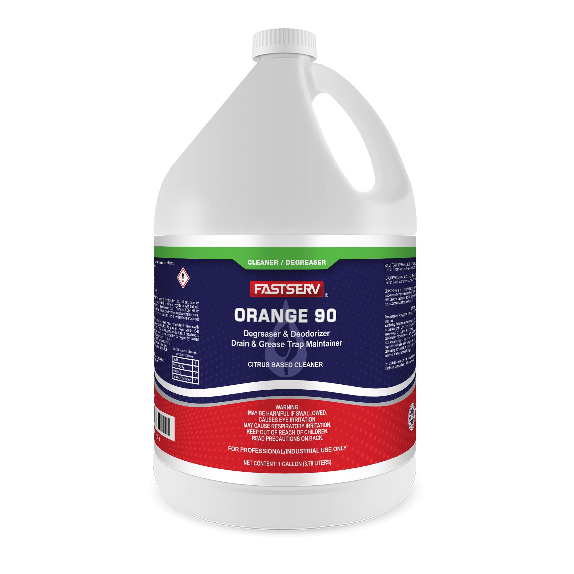 FastServ  Orange 90 Heavy-Duty Citrus Degreaser & Deodorizer - 1 Gallon Bottle